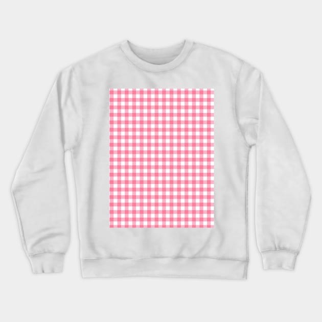 Pink White Checkered Crewneck Sweatshirt by mareescatharsis